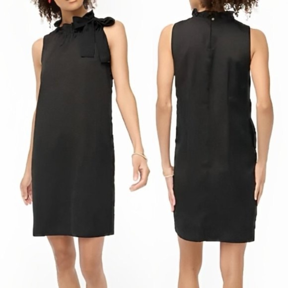 NWT - J Crew Factory Bow Neck Shift Dress - black size 4